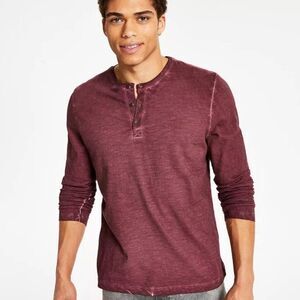 Sun + Stone Men's Long-Sleeve Washed Henley